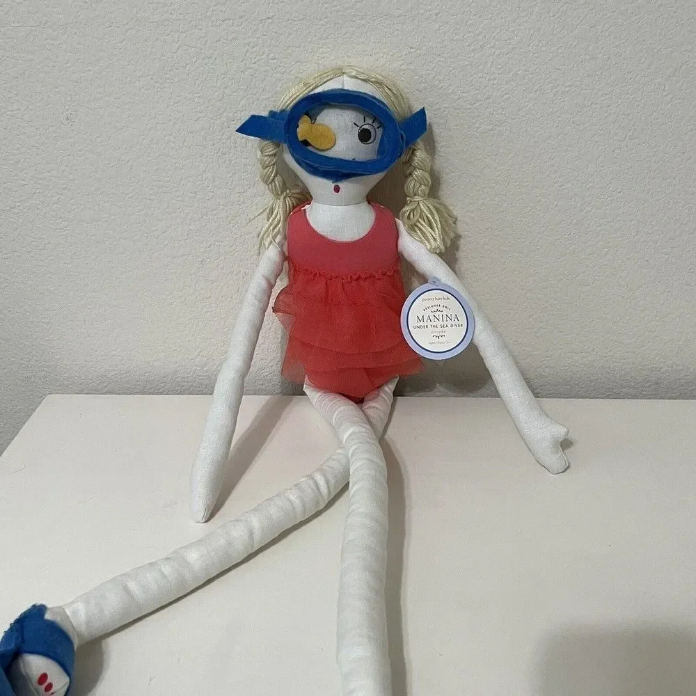 Pottery Barn Kids Designer Doll Manina Under the Sea Diver Snorkel Long Legs NWT